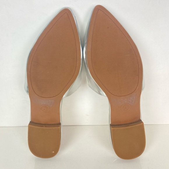 A NEW DAY Silver Slip-on Mules Slides - Size 6 - Picture 6 of 9